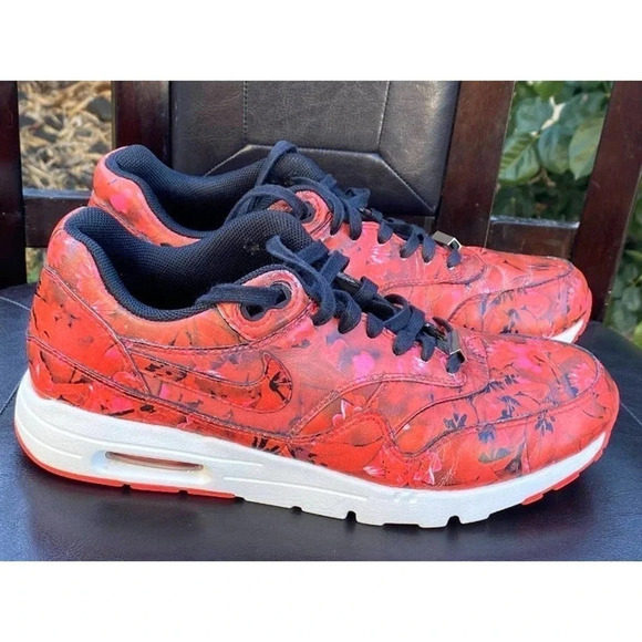 Nike Air Max 1 Ultra Rose Floral Print Sneaker Womens Athletic Size 6.5 Lace Up - Picture 2 of 10